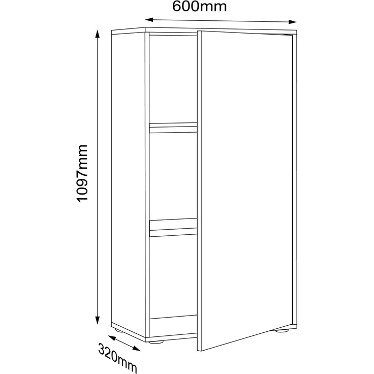 VCM Büroschrank Salia 920726 Weiß H. 110 x B. 60 x T. 33 cm – Bild 5