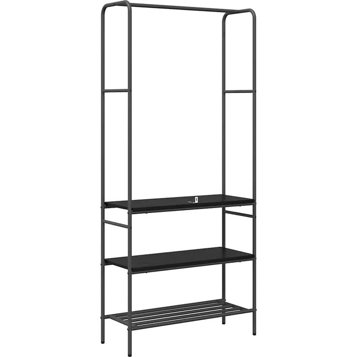 vidaXL Kleiderständer mit Regal Schwarz Eichen-Optik 77 x 30 x 171 cm 868463 – Bild 6