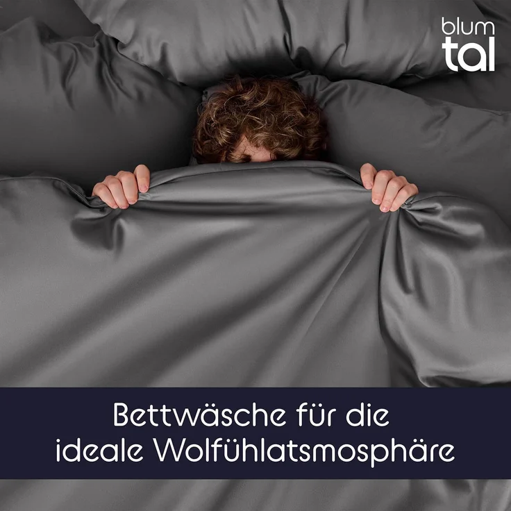 Blumtal Kissenbezüge Premium Mako Satin Kissenbezug, superweich aus 100% Baumwolle, (1 Stück), OEKO-TEX zertifiziert – Glanzoptik & farblich passender Reißverschluss – Bild 6