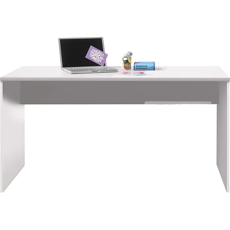 Stella Trading Optimus Schreibtisch breit, Holzwerkstoff, One Size, Weiß