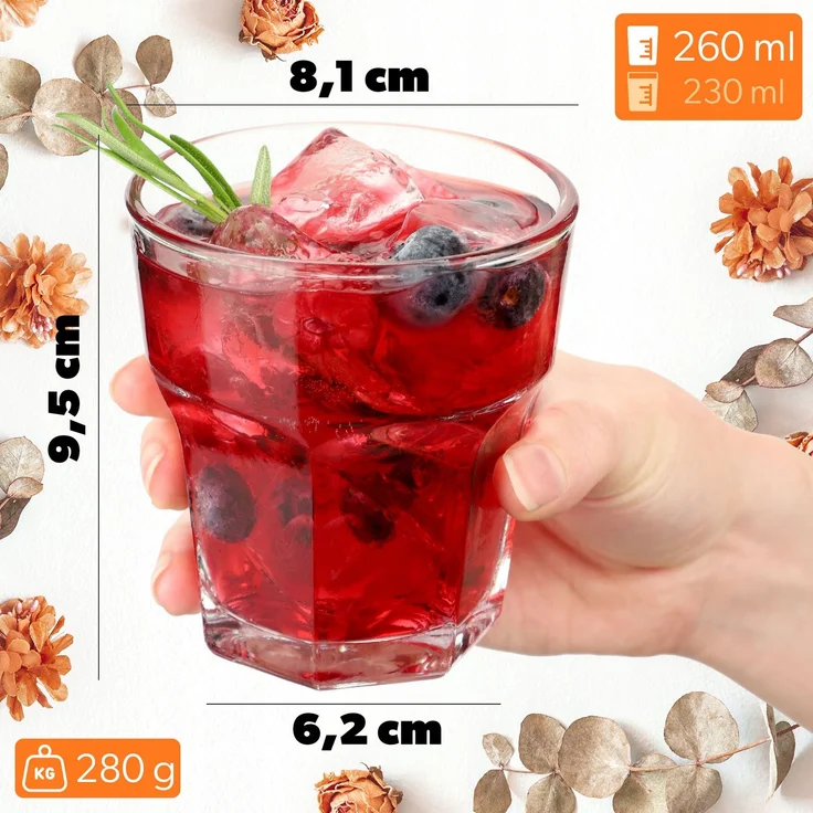 KADAX Gläser 230 ml, 4er-Set für Getränke – Bild 3