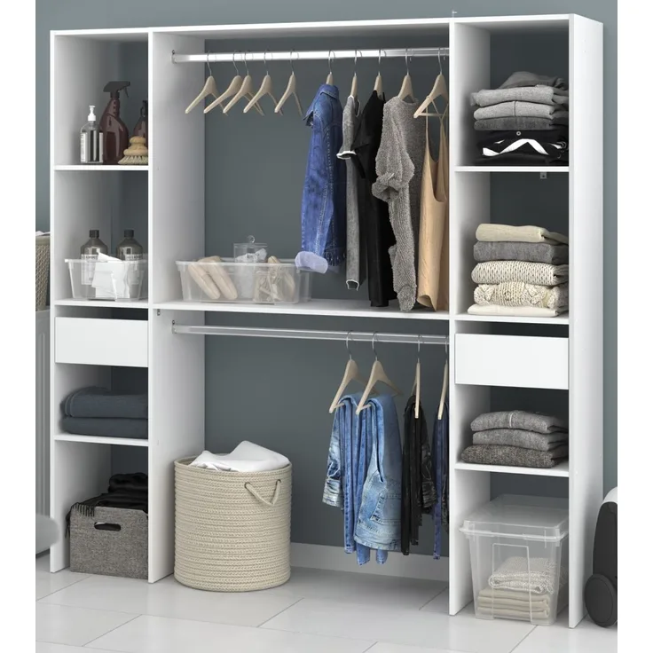 Parisot Kleiderschrank Combi in weiß 176 cm