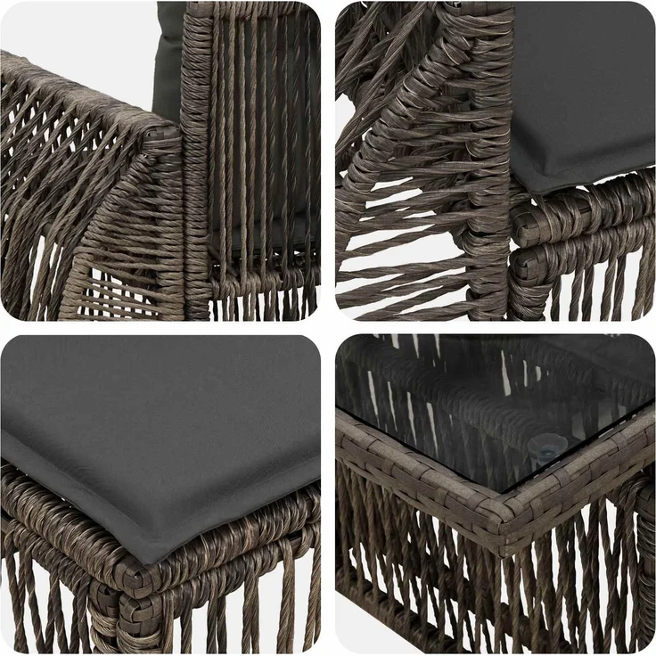 vidaXL Gartensofa-set 12 stk. Grau und Dunkelgrau 100 x 55 x 73 cm 3436961 – Bild 8