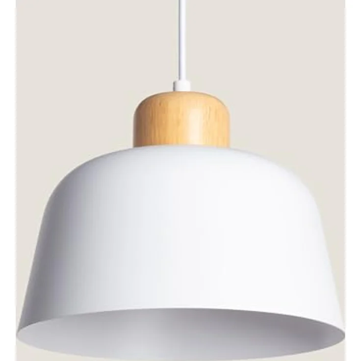 LEDKIA LIGHTING Wawak, Hängeleuchte aus Metall & Holz mit E27 Fassung, Weiß, ideal für Wohnzimmer, Küche und Schlafzimmer, umweltfreundliches Design – Bild 5