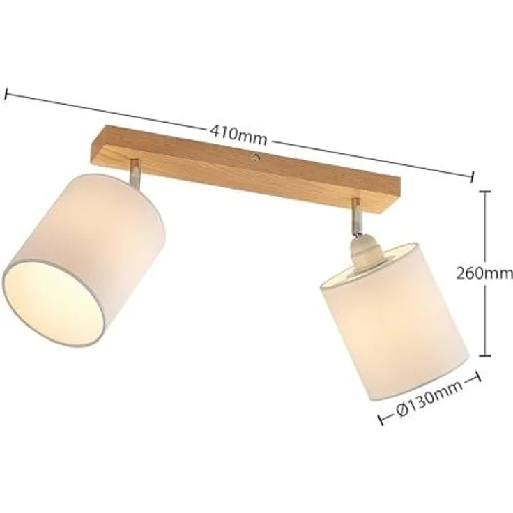 Lindby Deckenstrahler Imarin, Holz IP20, 2 x 15 W LED – Bild 5