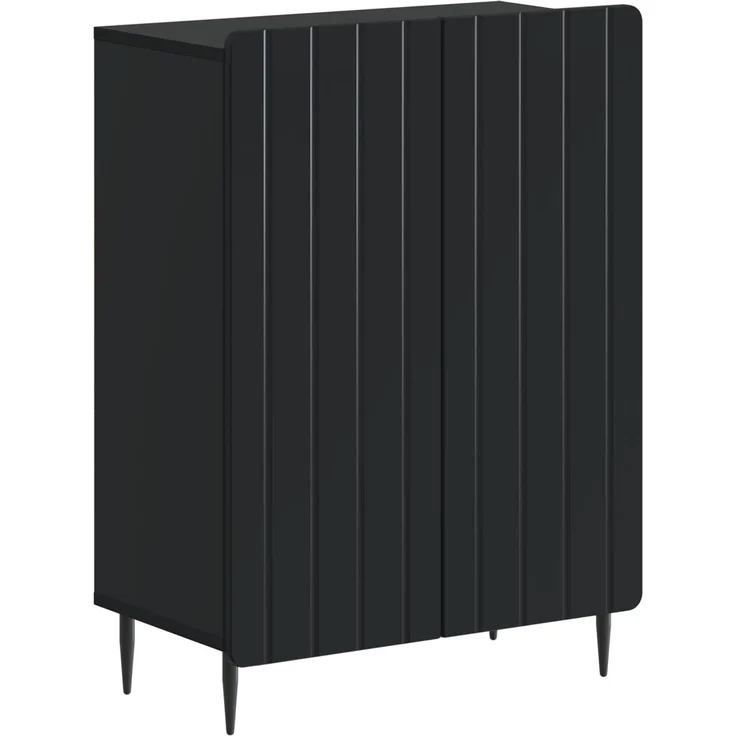 vidaXL 2-teiliges Badezimmer Schrank Set ZWOLLE Schwarz Holzwerkstoff 3417595 – Bild 4