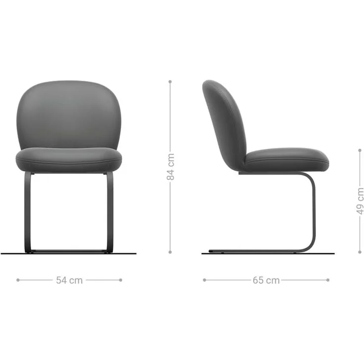 Freischwinger Nube-Flex Bouclé Weiß Freischwinger flach Effektfinish Titan Taschenfederkern – Bild 2