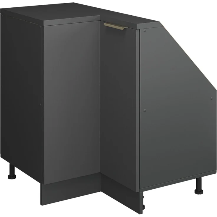 Eck-Küchenschrank für Dachschrägen R-Line Anthrazit-Gold 75.6 cm mit 1 Tür Vicco – Bild 1