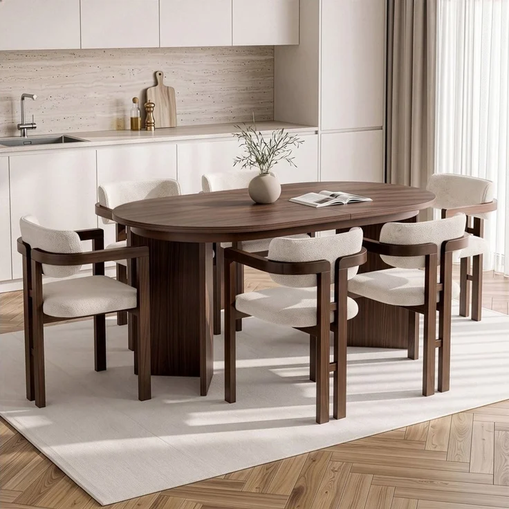 Skye Decor Essgruppe Aleria, (Set, 7-tlg, 1 Esstisch + 6 Stühle) – Bild 4