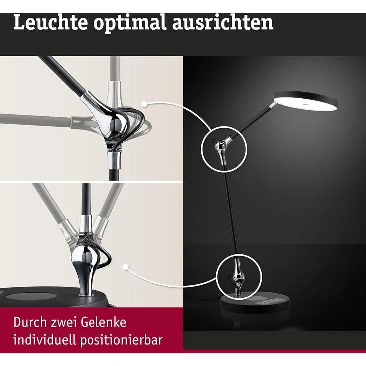 Paulmann 78010 LED Schreibtischleuchte Numis White Switch schwarz – Bild 3