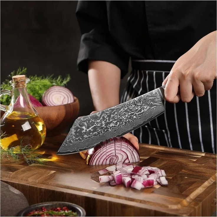 Wakoli Fleischmesser Edib Pro Damast BBQ- & Blockmesser Kochmesser Küchenmesser 20cm Klinge, 67 Lagen Damaststahl, VG-10 Stahlkern – Bild 2
