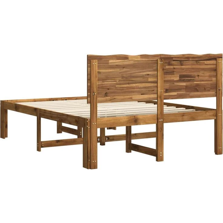 vidaXL Doppelbettgestell mit Kopfteil ROSTOCK Natur 137 x 190 cm 3405505 – Bild 6