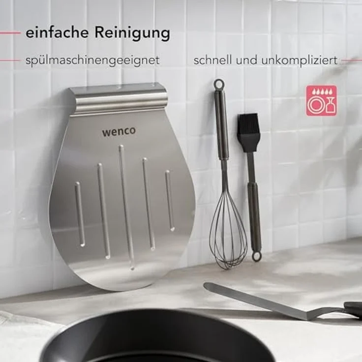wenco Kuchenheber & Tortenheber Edelstahl – Stabiler Tortenretter mit Griff – Küchenhelfer auch als Tortenplatte und Pizzaschieber verwendbar – silber – Bild 4
