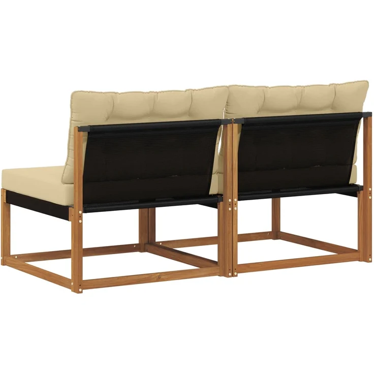 vidaXL 2 Stück Outdoor Mittelsofa Massivholz Akazie Natur 900644 – Bild 6
