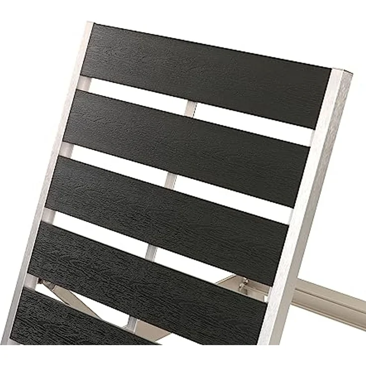 Beliani 'NARDO' Gartenliege verstellbar, Aluminium / Kunstholz, 29 x 198 x 64 cm, Schwarz – Bild 7