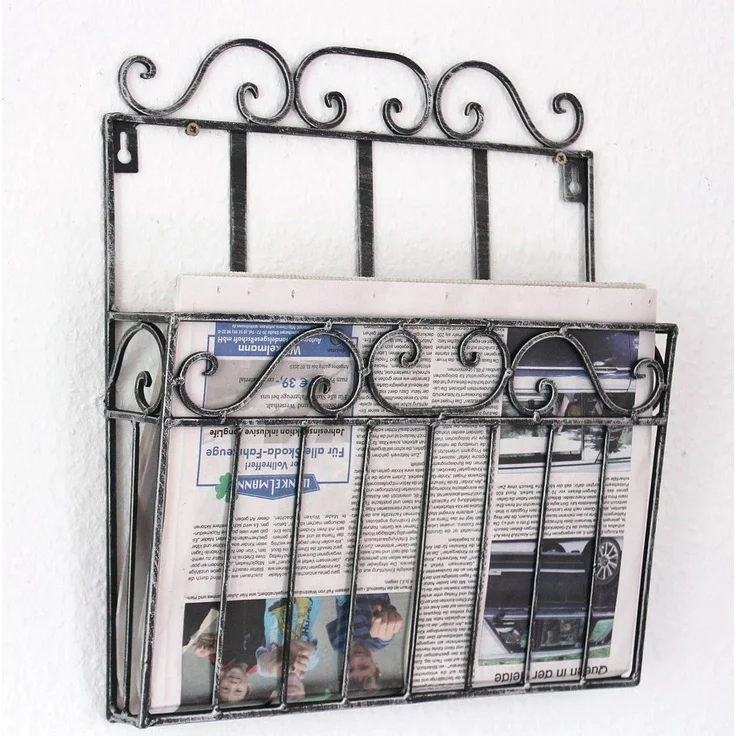 Wandregal Zeitungsständer 09913 Magazinhalter 38cm Küchenregal Zeitungshalter