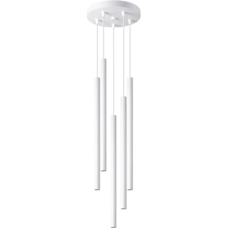 Sollux Lighting Pendelleuchte PASTELO 5P, weiß, 5xG9, 8W, Stahl, 110x25x25cm, modernes Design für Wohnzimmer und Esszimmer