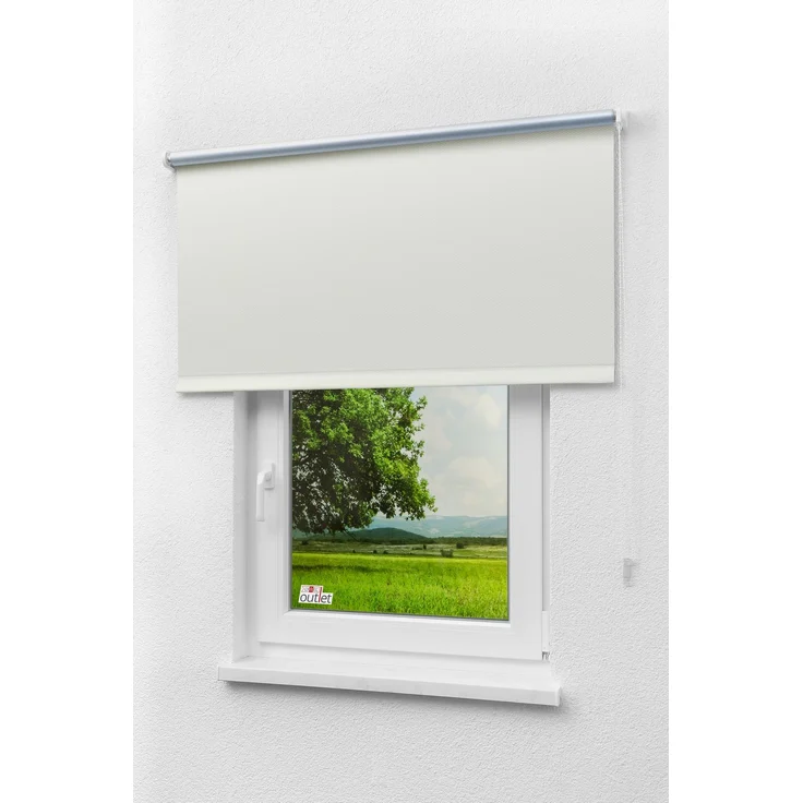 Lysel Outlet - Verdunkelungsrollo Thermo Streifen Weiß, (B x H) 82cm x 175cm in weiß/weiß – Bild 4