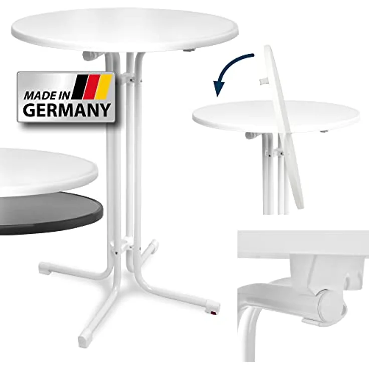 Beautissu Stehtisch Sylt Weiß, 70cm ∅ – Bild 2