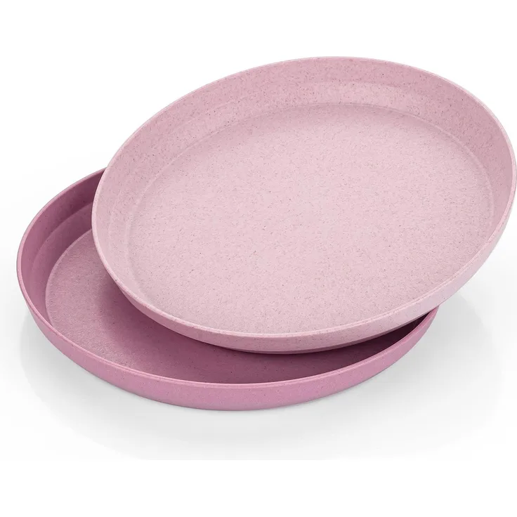 reer Growing Teller, 2er Set, Essteller, Kinderteller, Speiseteller, Rosa, Ø 20 cm, 22074