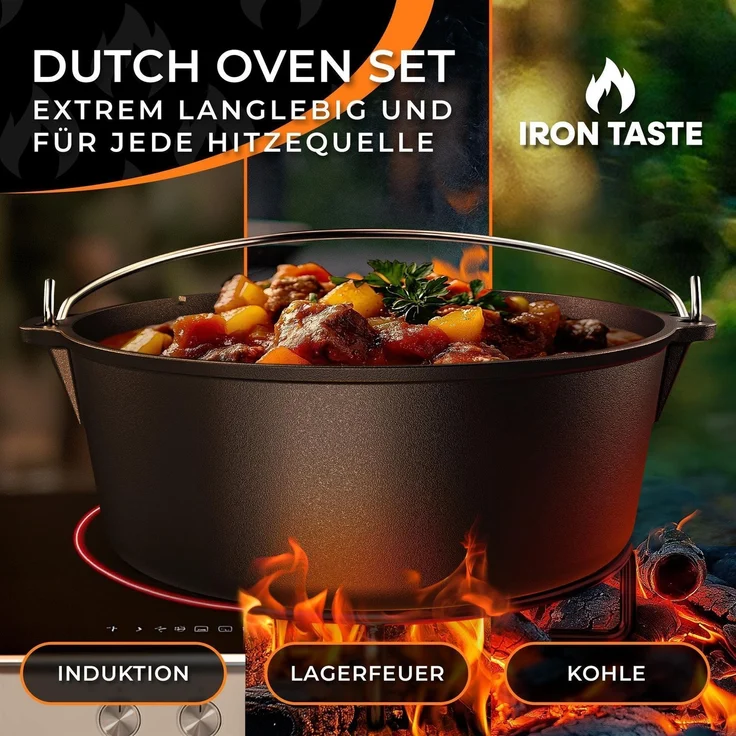 Dutch Oven Iron Taste 12L Deckelheber – Bild 3