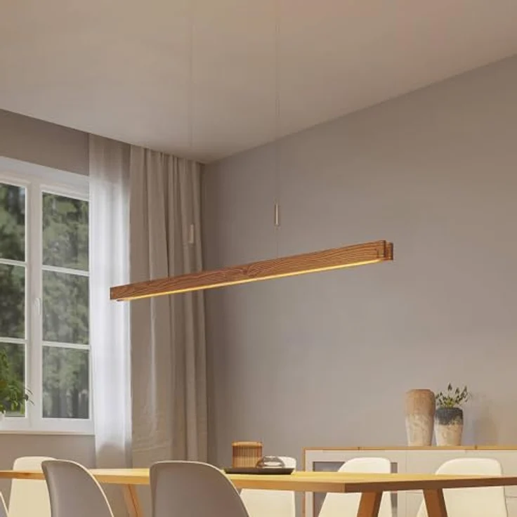 Lindby Pendelleuchte 'Alimara', dimmbar, moderne LED Lampe aus Metall für Wohnzimmer & Esszimmer, Länge 138 cm – Bild 3