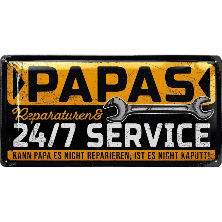 LANOLU Blechschild Papas Service 16x32cm – Metall – Mehrfarbig – 17130 – Bild 1