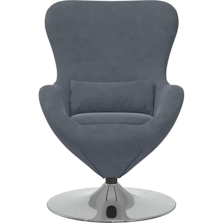 vidaXL Eiersessel Dunkelgrau Samt 42002725 – Bild 1