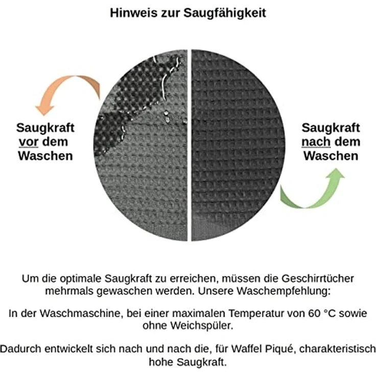 Engelland Geschirrtuch Poliertuch, (Vorteils-Set, 3-tlg, Waffel-Pique), 100 % Baumwolle, integrierte Aufhängeschlaufe, 70 x 50 cm – Bild 5