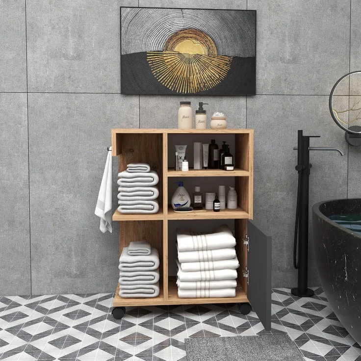 Skye Decor 'Rebusa - Atlantic Pine, Anthracite' Mehrzweckschrank, Atlantik-Kiefer / Anthrazit, 60 x 80,9 x 35 cm – Bild 3