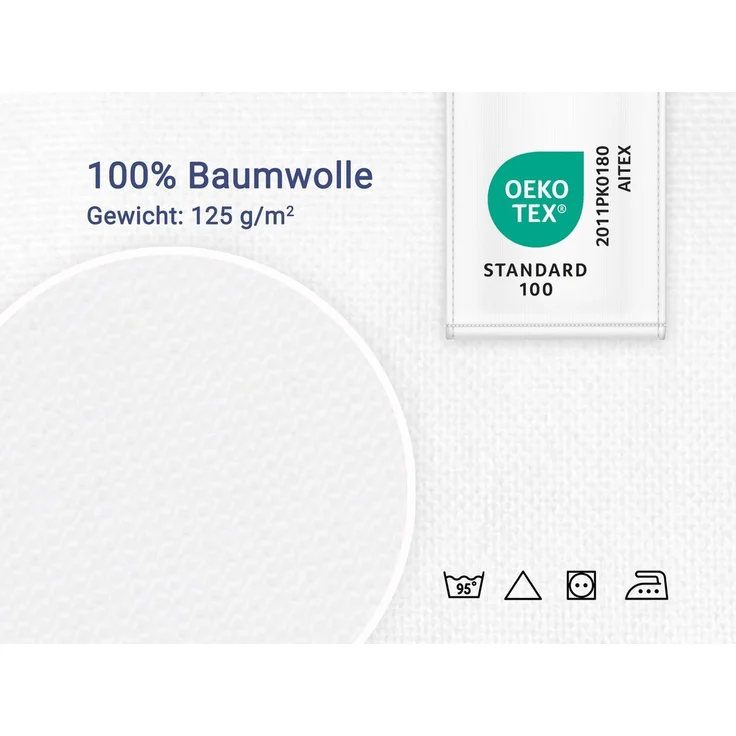 ZOLLNER Betttuch, Renforce, Gummizug: ohne, (2 Stück), 150 x 260 cm, 100% Baumwolle, vom Hotelwäschespezialisten – Bild 2