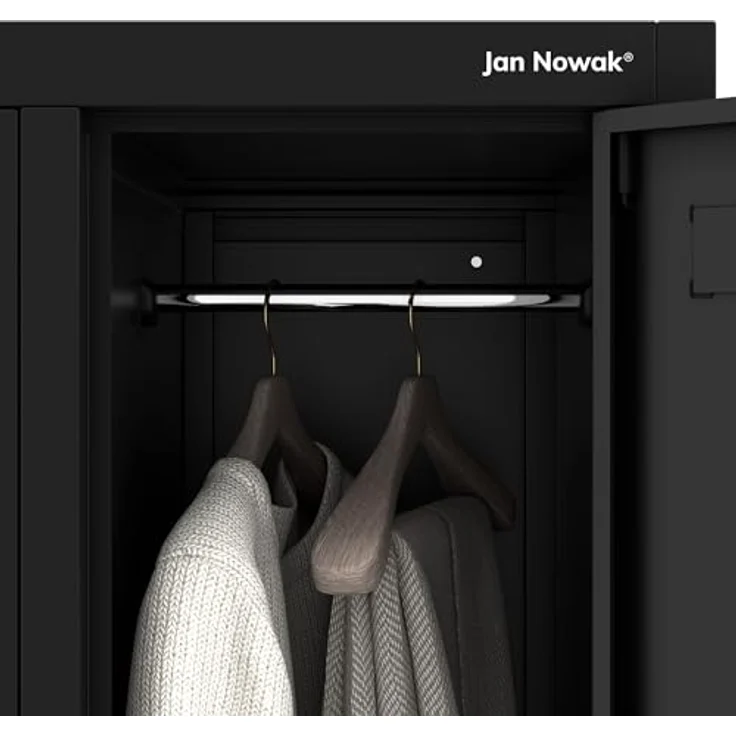 Jan Nowak Spind Metall Schliessfachschrank 4 Fächer Metallschrank abschliessbar 172 x 56 x 45 cm Sozialschrank mit Belueftung Kleiderstange Personalspind – Bild 6