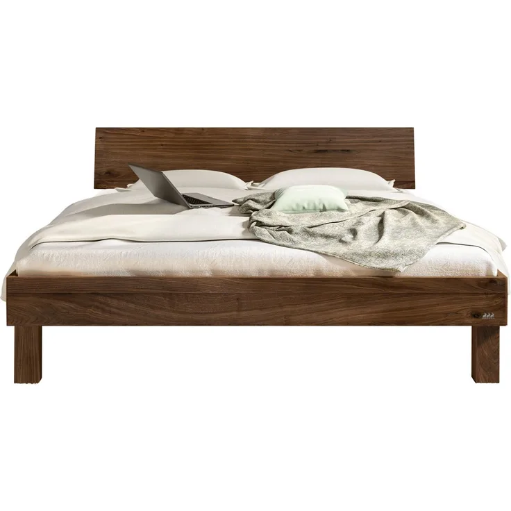 Hasena Massivholzbett Forti Trento Nussbaum geölt 180x210 cm, Komforthöhe 25 cm – Trento