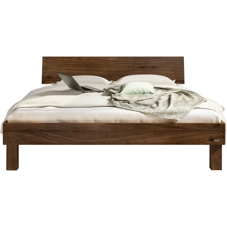 Hasena Massivholzbett Forti Trento Nussbaum geölt 180x210 cm, Komforthöhe 25 cm – Trento – Bild 1
