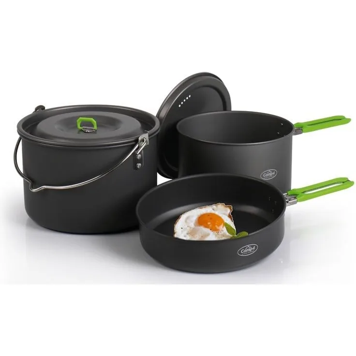 Camp4 Elite L Camping-Kochgeschirr - 5-teiliges Alu-Topfset