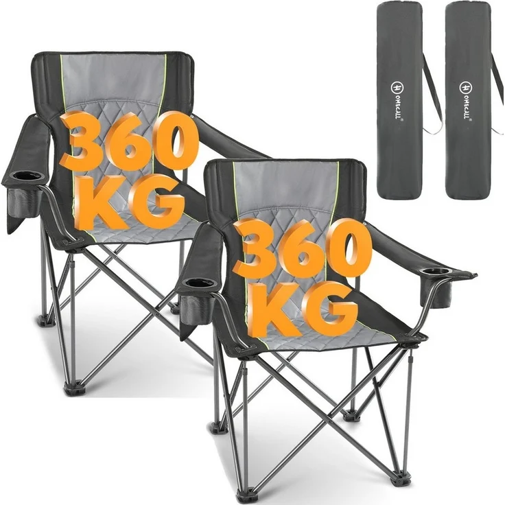 HOMECALL Campingstuhl Übergroßer Klappstuhl mit hoher Rückenlehne, XXL Faltstuhl Gepolstert (Bis 360KG Belastbar, 2 St), Robust und Zuverlässig klappstuhl für Outdoor, Balkon, Garten – Bild 1