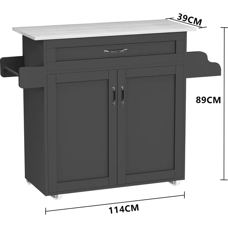 VCM Küchenmöbel Servierwagen Pastano 920547 Weiß / Honig-Eiche H. 89 x B. 114 x T. 39 cm – Bild 4