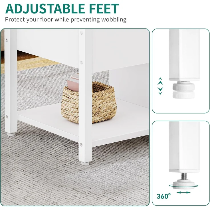 YITAHOME Couchtisch mit Anhebbarer Platte und Schubladen, 4-in-1-Multifunktions-Couchtisch mit Stauraum, Couchtisch lässt Sich in einen Esstisch für das Wohnzimmer umwandeln, Weiß&Grau – Bild 4