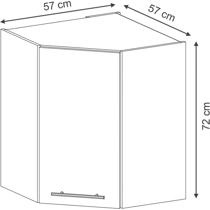Eckhängeschrank Fame-Line Schwarz gestreift 57 cm Vicco – Bild 2