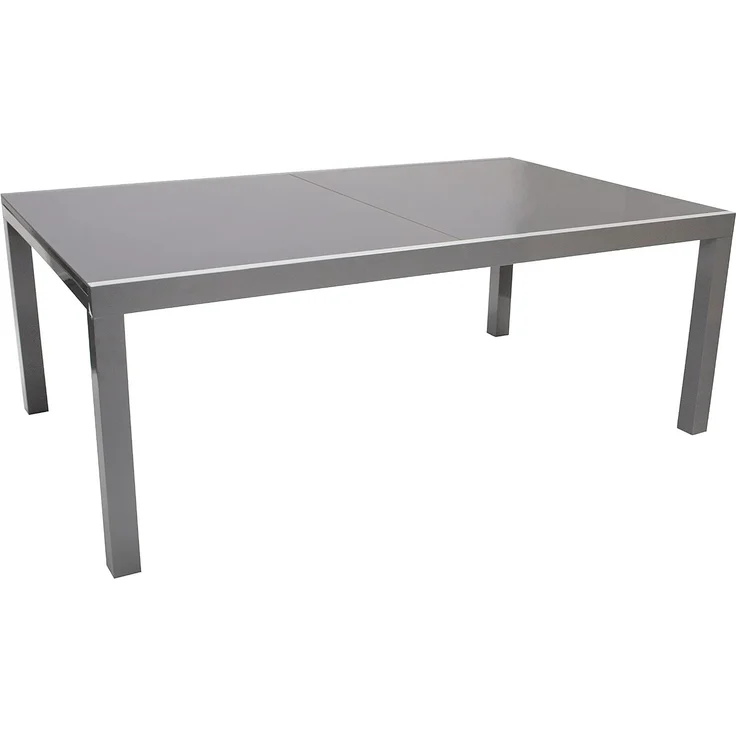 DEGAMO MARINA Garten-Ausziehtisch, Alu + Glas, silbergrau/grau, 180/240x100cm – Bild 3