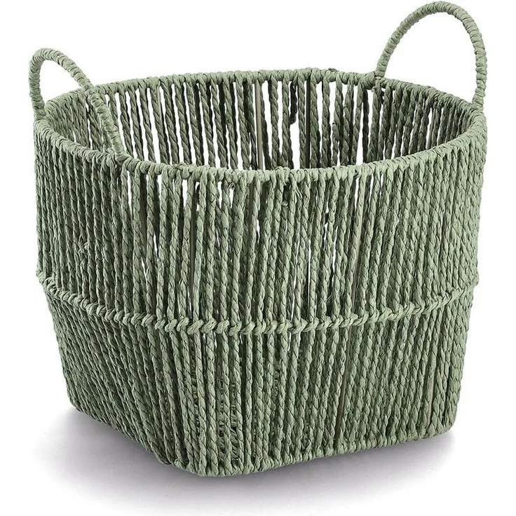 Zeller Present Aufbewahrungskorb, Papiergeflecht, salbei, ca. Ø 30 x 21 cm