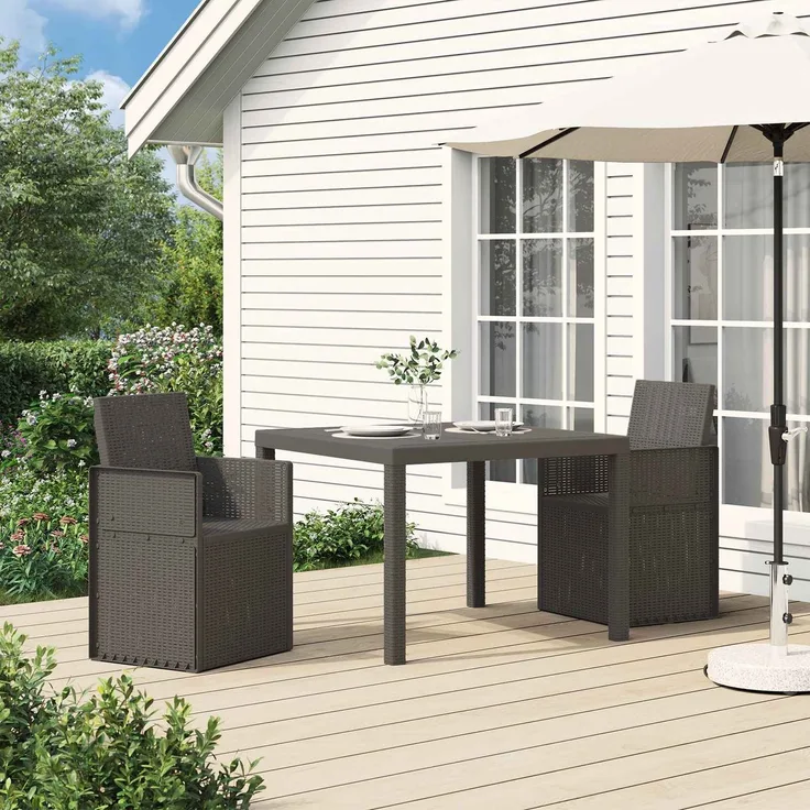 vidaXL Garten Esszimmerstühle 2 pcs Hellgrau PP 899964