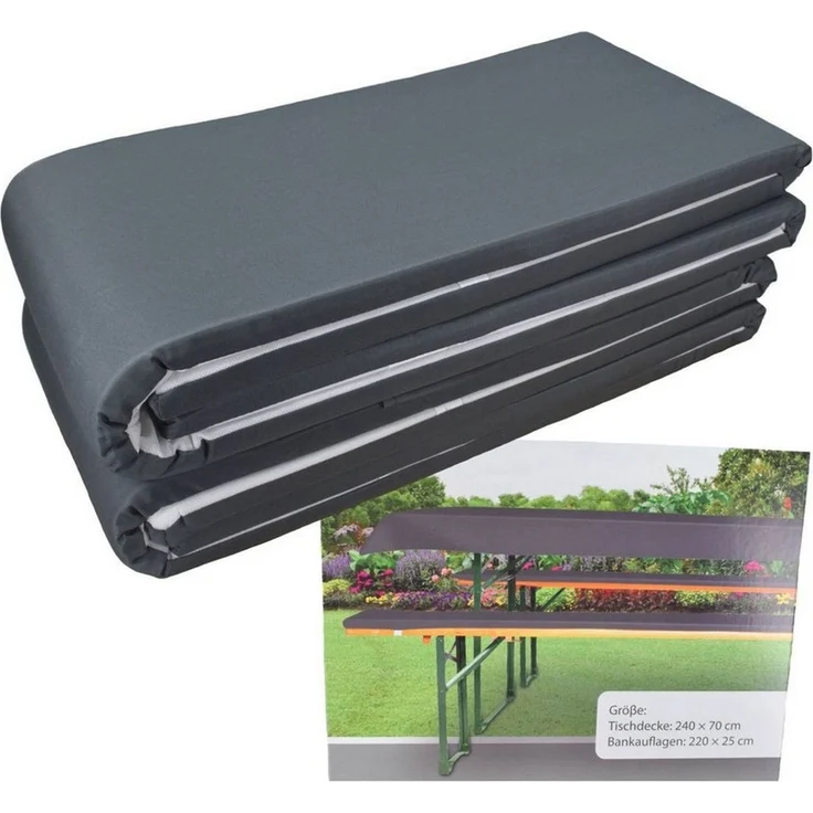 Kynast Garden Bankauflage Festzeltgarnitur Bierbankauflage (200x25 cm)+ Tischdecke – Bild 1