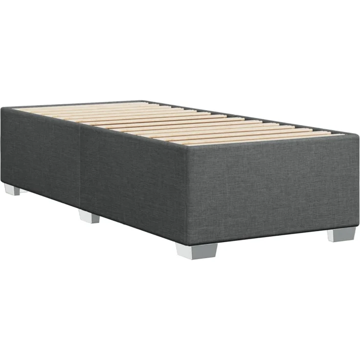 vidaXL Boxspringbett mit Matratze Dunkelgrau 90x200 cm Stoff 3285765 – Bild 8