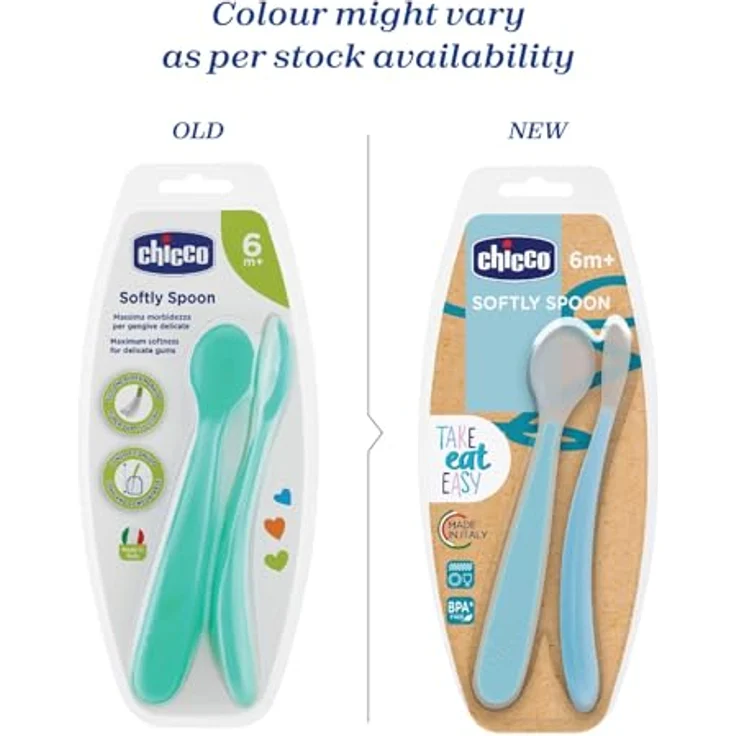 Chicco Langer Fütterlöffel aus weichem Silikon, Duo-Pack, für Babys und Kleinkinder, Babylöffel mit Ergonomischem und Langem Gebogenem Griff, Löffel für Babynahrung, 2 Stück, Babybesteck 6+ Monate – Bild 5