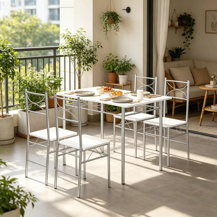 Modernes Design Esszimmer-Tisch und Essstühle,Moderne Essmöbel-Set,Balkon Essmöbel Set,Bistro Essmöbel Set(nur mit Esstisch und die Essstühle)