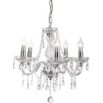 Kronleuchter, chrom, Kristalle klar, H 150 cm