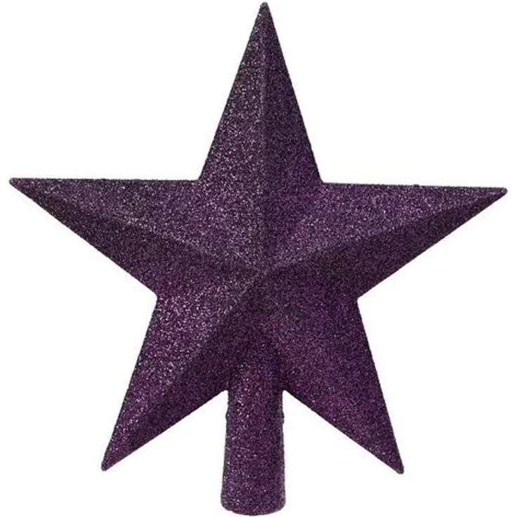 Kaemingk Christbaumspitze, Christbaumspitze Stern mit Glitzer 19cm Kunststoff - Feige – Bild 2