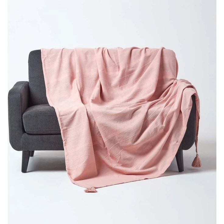 Plaid Tagesdecke Rajput, 100% Baumwolle, rosa, 150 x 200 cm, Homescapes – Bild 1