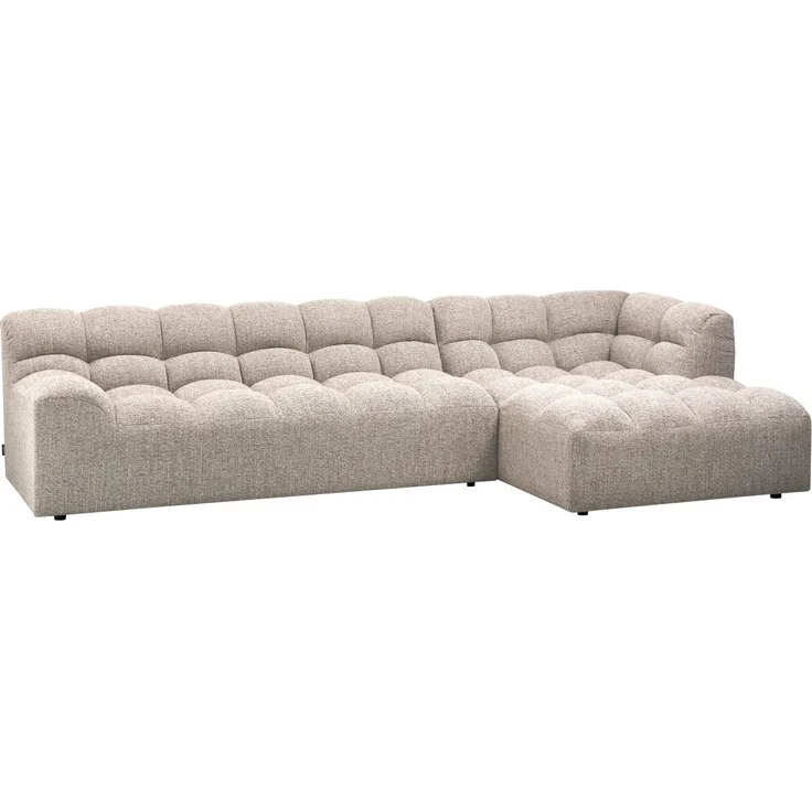Chaiselongue Allure aus Melange-Stoff Rechts, Natur